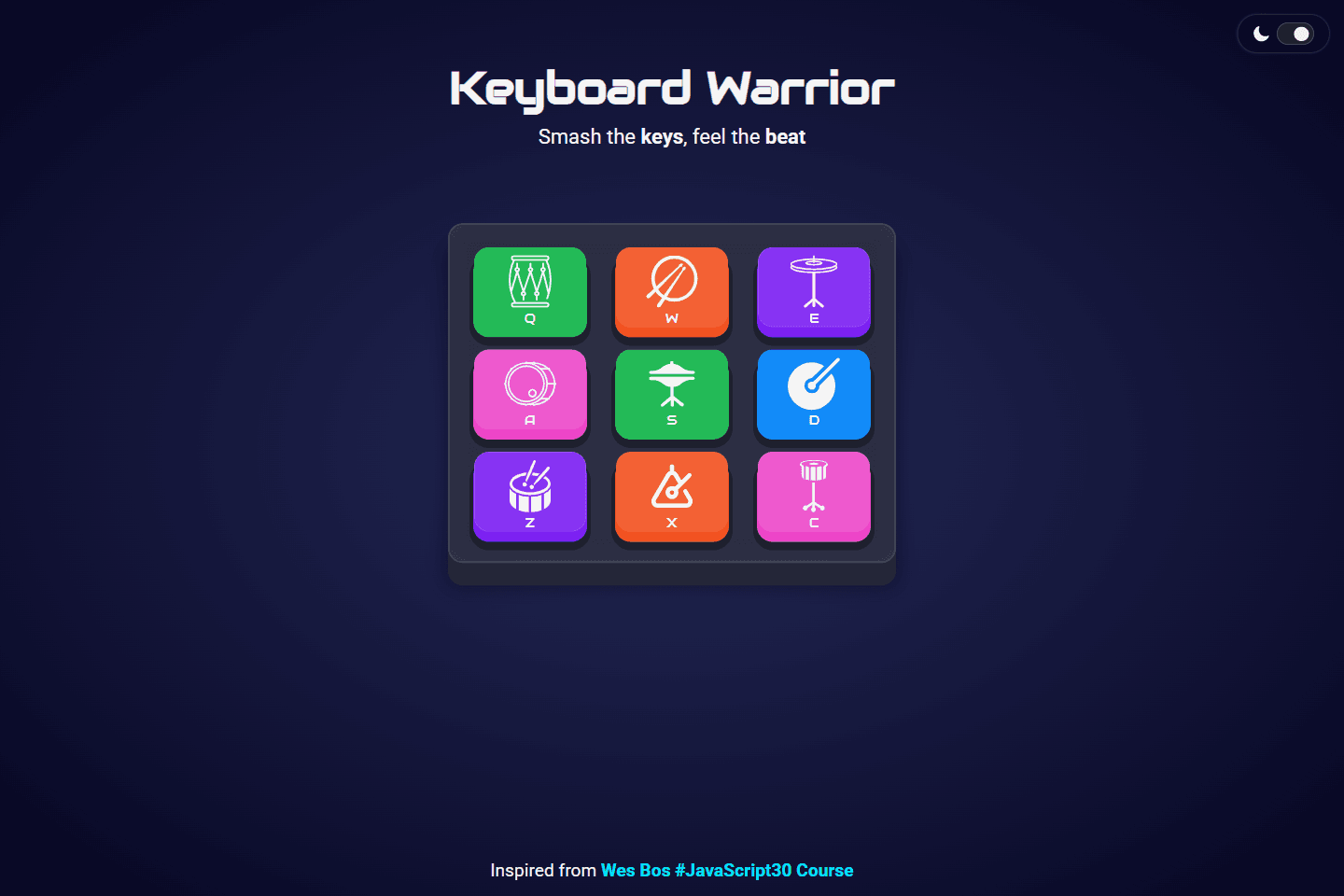 Keyboard Warrior project preview.