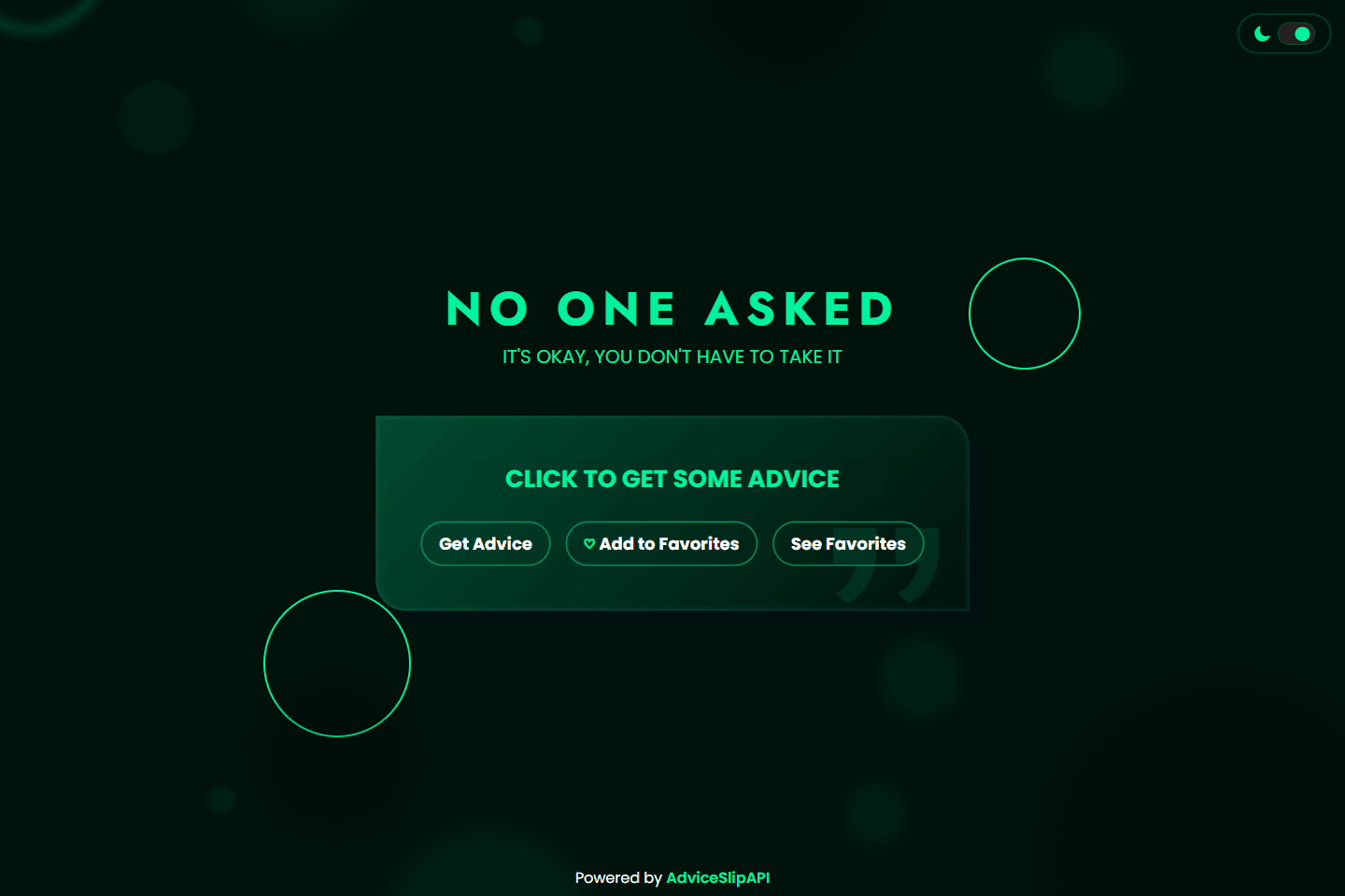No One Asked project preview.